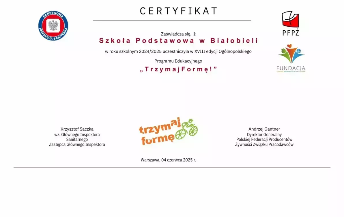 Zdjęcie do XVIII EDYCJA OG&Oacute;LNOPOLSKIEGO PROGRAMU EDUKACYJNEGO T R Z Y M A J  F O R M Ę !