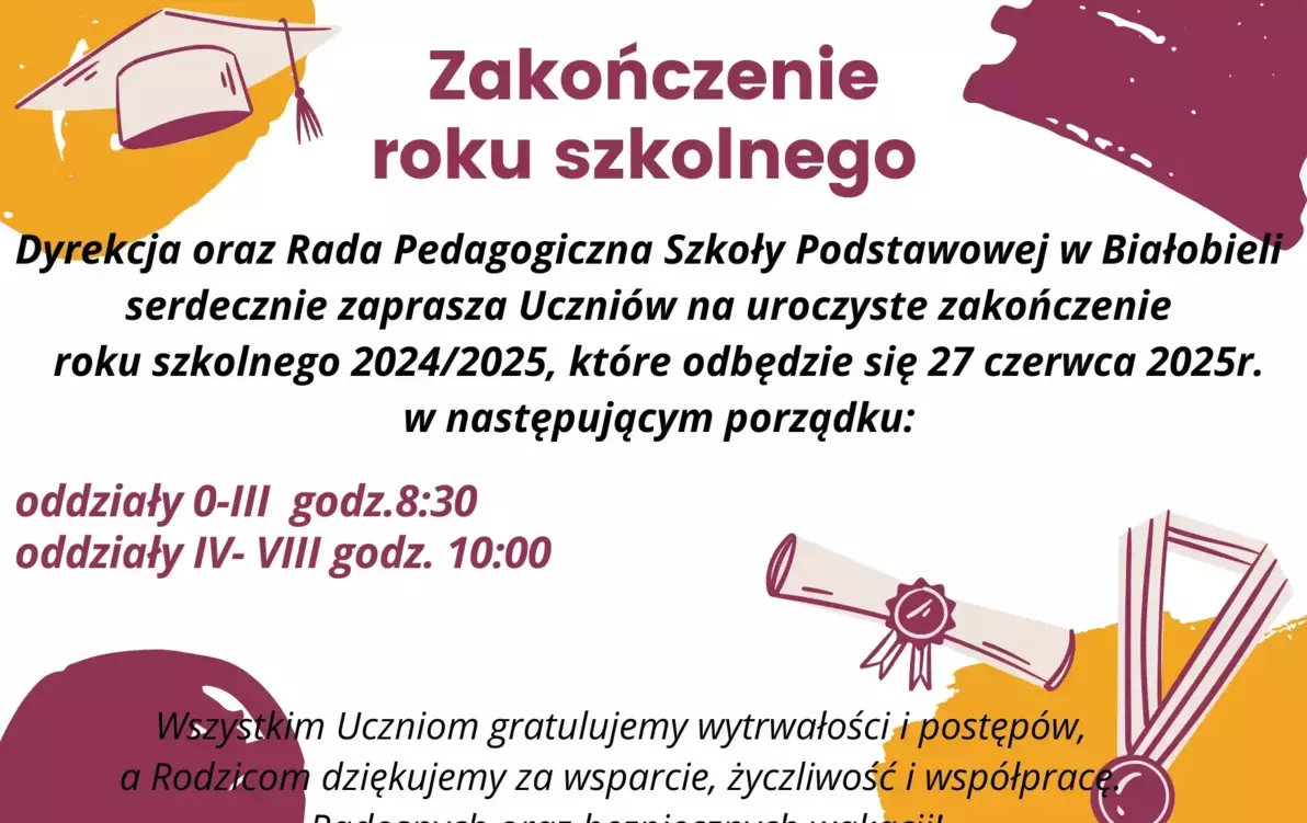 Zdjęcie do Zakończenie roku szkolnego