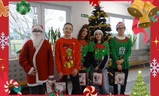 Zdjęcie do Słodka misja Mikołaja i elf&oacute;w z Samorządu Uczniowskiego