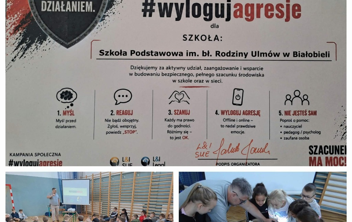 Zdjęcie do #wylogujagresje &ndash; spotkanie dla uczni&oacute;w klas I-VIII