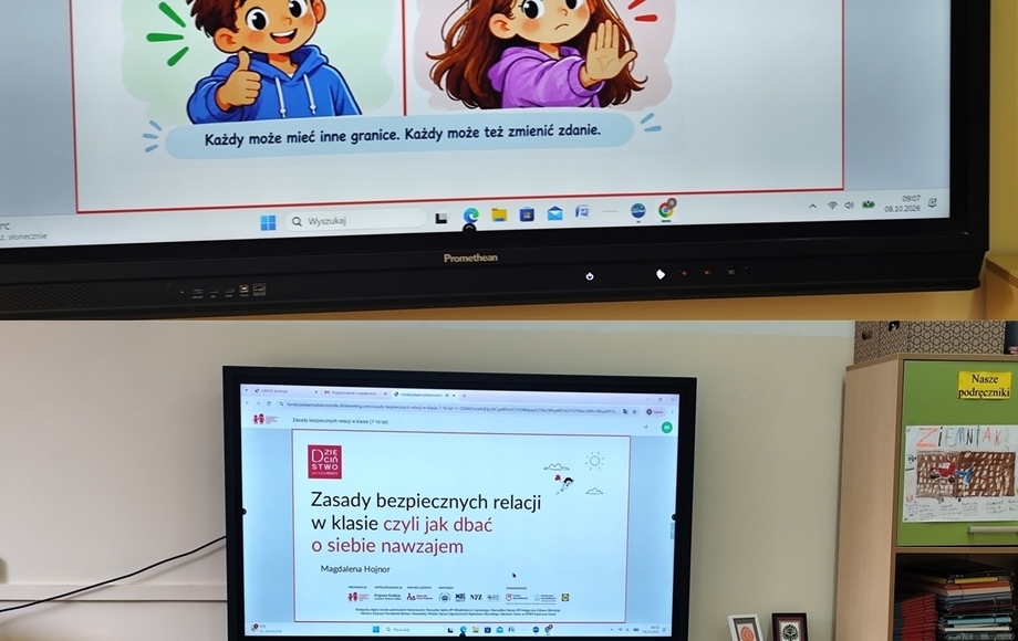 Lekcja o bezpiecznych relacjach dla uczniów klasy 3
